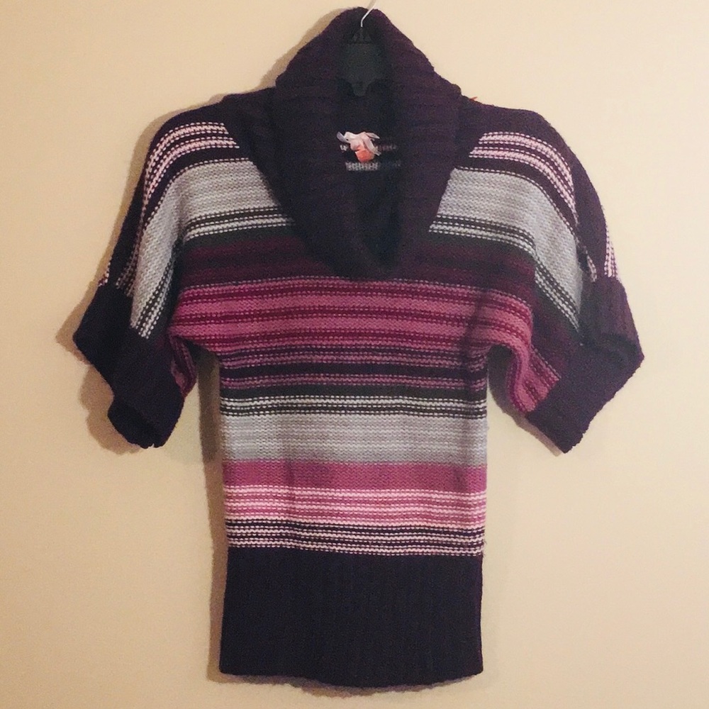 Derek Heart Purple Stripe Sweater